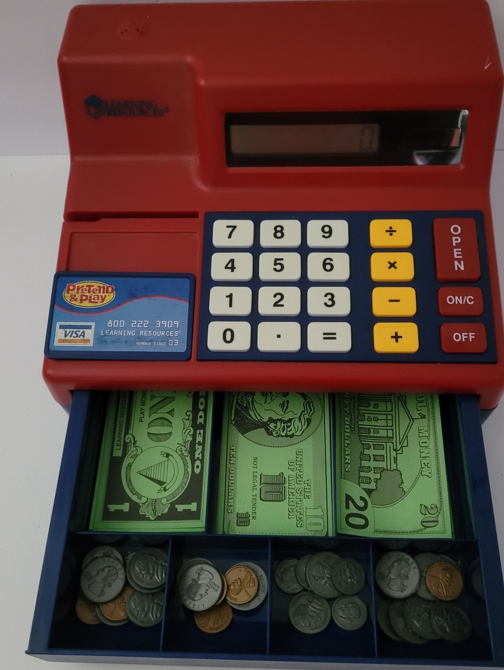 Kids Pretend & Play Calculator Cash Register Toy Works Sound Learning Resources